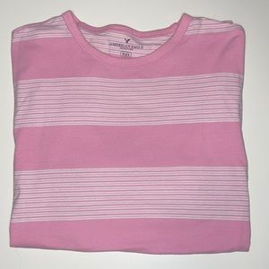 American Eagle outfitters Flex XXL pink and white striped short sleeve shirt.